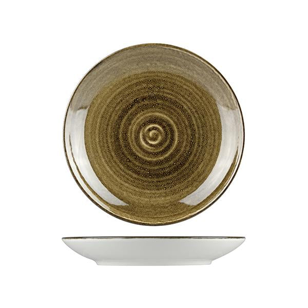 9933-ARTGY Long Fine Artisense Grey Round Deep Coupe Plate Globe Importers Adelaide Hospitality Supplies