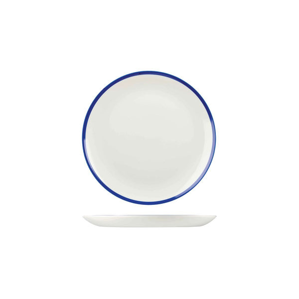 9955116 Churchill Retro Blue Round Coupe Plate Globe Importers Adelaide Hospitality Supplies