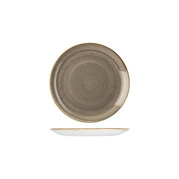 9975116-P Churchill Stonecast Peppercorn Grey Round Coupe Plate Globe Importers Adelaide Hospitality Supplies