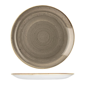9975131-P Churchill Stonecast Peppercorn Grey Round Coupe Plate Globe Importers Adelaide Hospitality Supplies