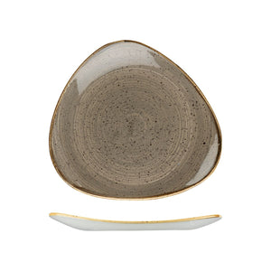 9975326-P Churchill Stonecast Peppercorn Grey Triangular Plate Globe Importers Adelaide Hospitality Supplies