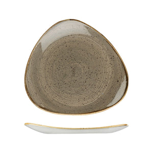 9975330-P Churchill Stonecast Peppercorn Grey Triangular Plate Globe Importers Adelaide Hospitality Supplies