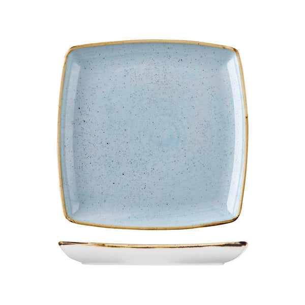 DUCK EGG DEEP SQUARE PLATE