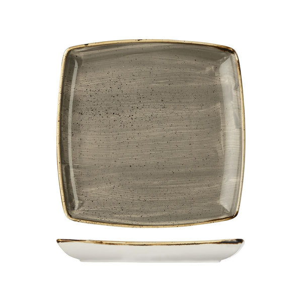 9975510-P Churchill Stonecast Peppercorn Grey Deep Square Plate Globe Importers Adelaide Hospitality Supplies