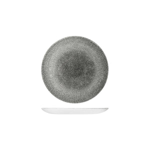 RAKU QUARTZ BLACK ROUND COUPE PLATE