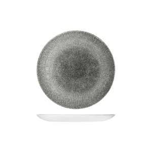 RAKU QUARTZ BLACK ROUND COUPE PLATE