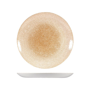RAKU GARNET ORANGE ROUND COUPE PLATE