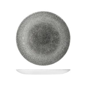 RAKU QUARTZ BLACK ROUND COUPE PLATE