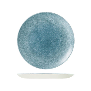 RAKU TOPAZ BLUE ROUND COUPE PLATE