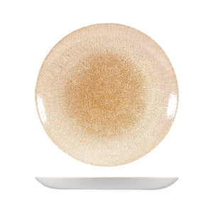 RAKU GARNET ORANGE ROUND COUPE PLATE