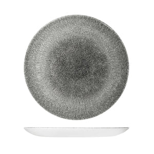 RAKU QUARTZ BLACK ROUND COUPE PLATE