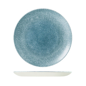 RAKU TOPAZ BLUE ROUND COUPE PLATE