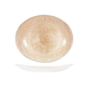 RAKU GARNET ORANGE OVAL COUPE PLATE