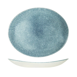 RAKU TOPAZ BLUE OVAL COUPE PLATE