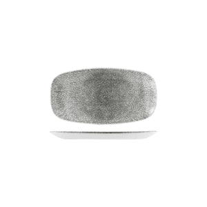 RAKU QUARTZ BLACK OBLONG CHEF'S PLATE
