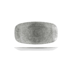 RAKU QUARTZ BLACK OBLONG CHEF'S PLATE