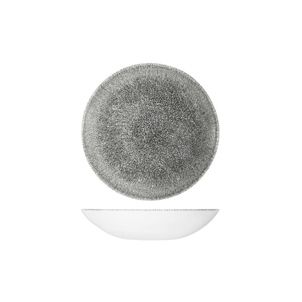 RAKU QUARTZ BLACK ROUND COUPE BOWL