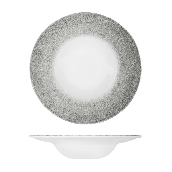 RAKU QUARTZ BLACK ROUND WIDE RIM BOWL