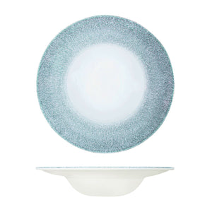 RAKU TOPAZ BLUE ROUND WIDE RIM BOWL