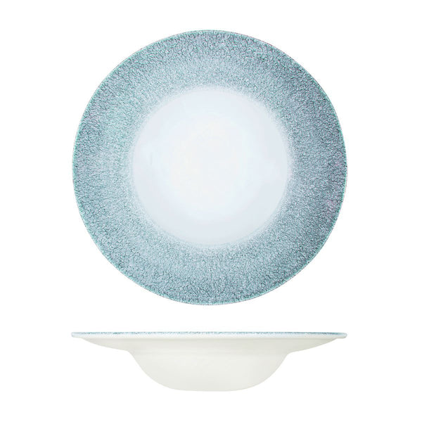 RAKU TOPAZ BLUE ROUND WIDE RIM BOWL