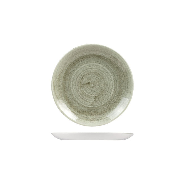 9978116-G Stonecast Patina Burnished Green Round Coupe Plate Globe Importers Adelaide Hospitality Supplies