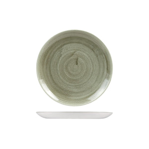 9978122-G Stonecast Patina Burnished Green Round Coupe Plate Globe Importers Adelaide Hospitality Supplies