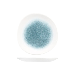RAKU TOPAZ BLUE ROUND ORGANIC PLATE