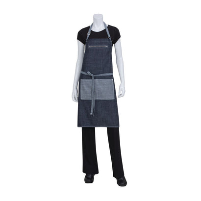 Chef Works Manhattan Bib Apron Indigo Blue - 860x760mm