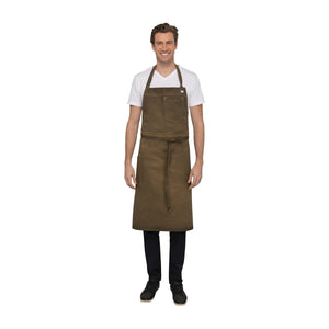 ABCAQ004-GBN Chef Works Dorset Chefs Bib Apron Globe Importers Adelaide Hospitality Supplies