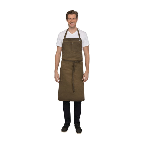 ABCAQ004-GBN Chef Works Dorset Chefs Bib Apron Globe Importers Adelaide Hospitality Supplies