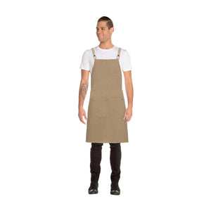 ACRS056-NAT Chef Works Austin Natural Denim Cross Back Apron Globe Importers Adelaide Hospitality Supplies