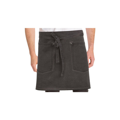 Chef Works Dorset Half Bistro Apron Pewter - 480x790mm