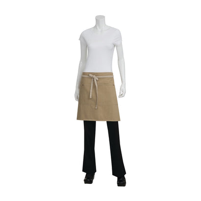 Chef Works Austin Half Bistro Apron Natural - 480x710mm