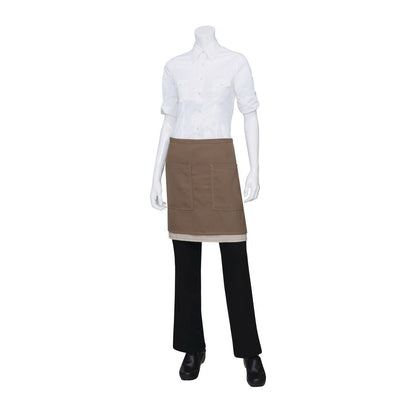Chef Works Soho Natural Camel Half Apron Brown - 480x800mm