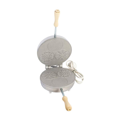 Electric Round Cookie Maker - 3 Designs (Waffle, Snow Flake & Sun)