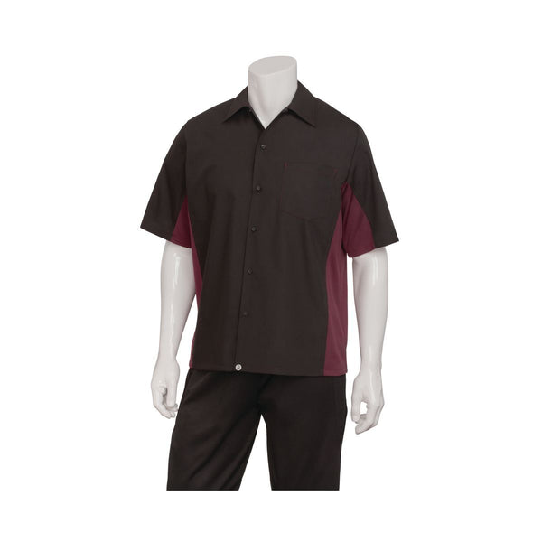 CSMC-BME-4XL Universal Contrast Shirt Men Merlot Globe Importers Adelaide Hospitality Supplies