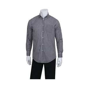 D500-BWC-3XL Gingham Dress Shirt Men Gingham Black Globe Importers Adelaide Hospitality Supplies