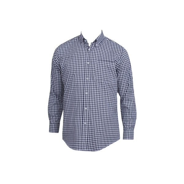 D500-BWK-3XL Gingham Dress Shirt Men Gingham Blue Globe Importers Adelaide Hospitality Supplies