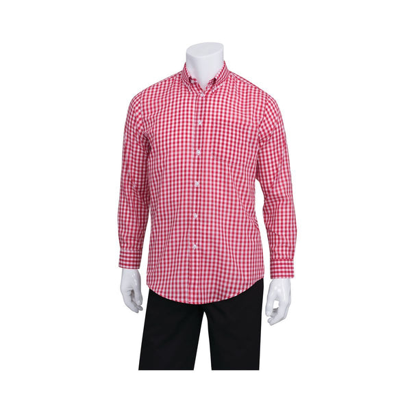 D500-WRC-3XL Gingham Dress Shirt Men Gingham Red Globe Importers Adelaide Hospitality Supplies