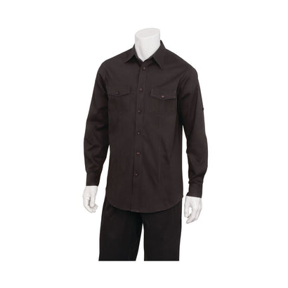 Chef Works Pilot Shirt Men Black - S