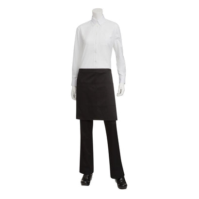 Chef Works Half Bistro Apron Black - 480x700mm