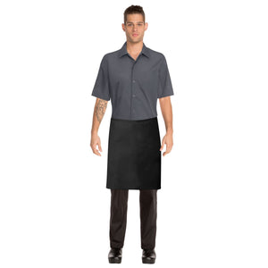 F28NP-BLK Chef Works Half Apron No Pocket Globe Importers Adelaide Hospitality Supplies