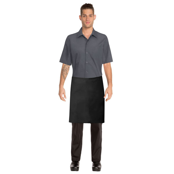 F28NP-BLK Chef Works Half Apron No Pocket Globe Importers Adelaide Hospitality Supplies