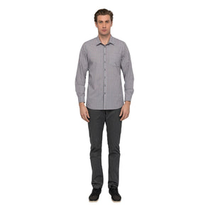SHC05-CHO-3XL Modern Gingham Long Sleeve Dress Shirt Men Chocolate Globe Importers Adelaide Hospitality Supplies