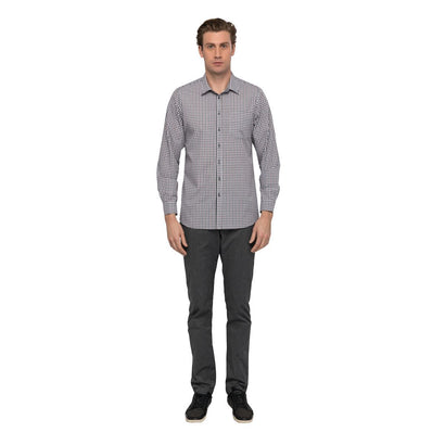 Chef Works Modern Gingham Long Sleeve Dress Shirt Men Chocolate - S