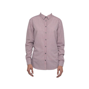 SHC05W-CHP-2XL Modern Gingham Long Sleeve Dress Shirt Women Chili Peppers Globe Importers Adelaide Hospitality Supplies