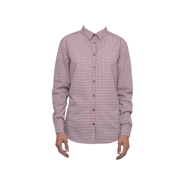 SHC05W-CHP-2XL Modern Gingham Long Sleeve Dress Shirt Women Chili Peppers Globe Importers Adelaide Hospitality Supplies