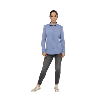 Chef Works Modern Chambray Dress Shirt Women Blue - XS