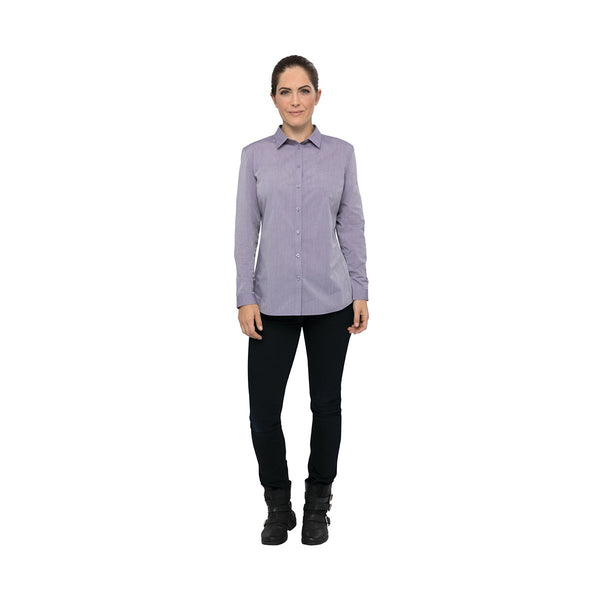 SHC06W-PUR-2XL Modern Chambray Dress Shirt Women Purple Globe Importers Adelaide Hospitality Supplies