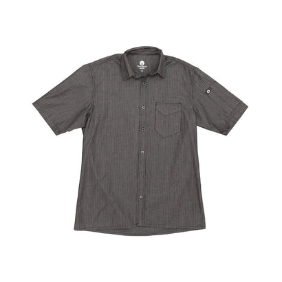 Chef Works Detroit Striped Short Sleeve Denim Shirt Men Black - XS